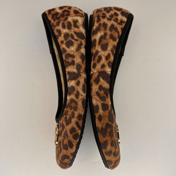 Michael Kors Womens Brown Faye Cheetah Calf Hair Slip-On Size 5 Ballet Flats - Picture 7 of 11